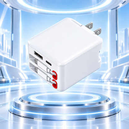 ラクチャージ™｜ケーブル内蔵 4in1 急速充電器
