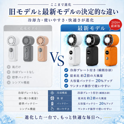 【1周年記念】超小型ハンディファン 冷却プレート搭載   携帯扇風機