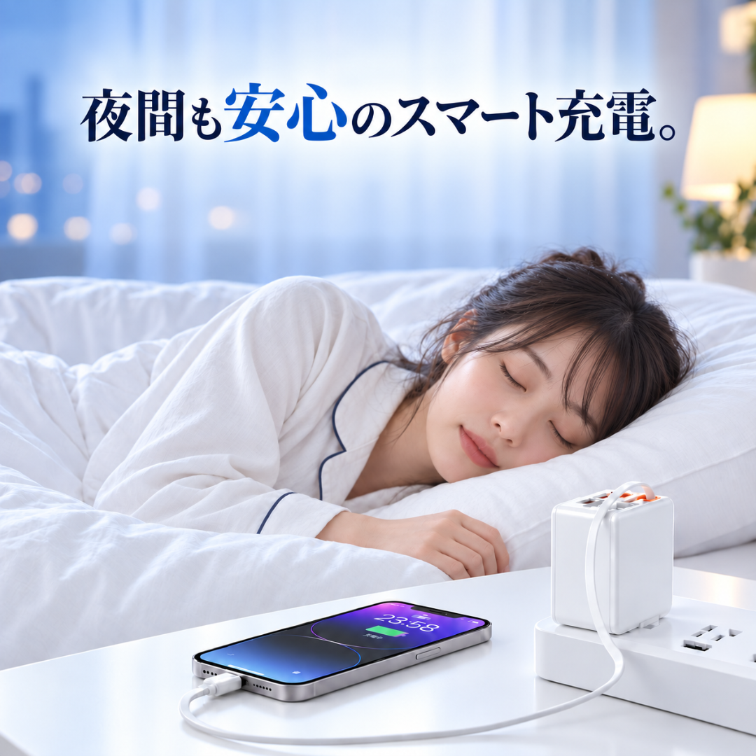 ラクチャージ™｜ケーブル内蔵 4in1 急速充電器
