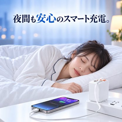 ラクチャージ™｜ケーブル内蔵 4in1 急速充電器