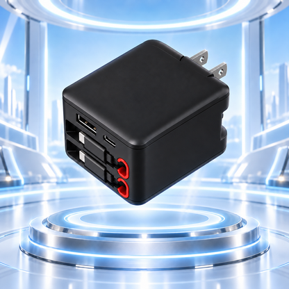 ラクチャージ™｜ケーブル内蔵 4in1 急速充電器
